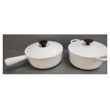 2 pcs Le Creuset enameled cast iron cookware