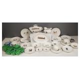 Collection antique juvenile china incl Akro agate,