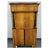 Antique Biedermeier style secretary w/ key (as