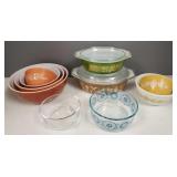 Group assorted Pyrex incl casseroles,
