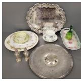 Group incl sterling silver shakers, bone china,