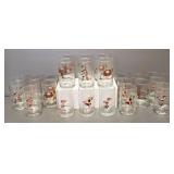 24 vintage B.C. Ice Age character glasses 1981