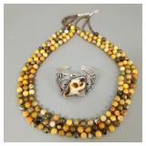 2 pcs Southwest jewelry: signed Navajo sterling