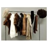 Group vintage fur coats, stoles, etc incl mink,