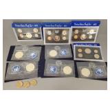 Small gp coins incl five- 1971 silver dollars, etc