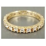 14K gold ring s/w clear stones- 2.2g; size 5 3/4-