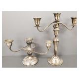 2 weighted sterling silver candelabras- 12' taller