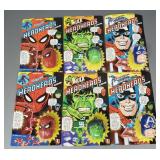 6 vintage Hero Heads 1981 incl Hulk & Spiderman in