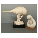 2 resin sculptures on bases: 1963 AMR Hannola