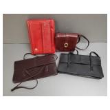 4 leather purses incl Italy- 12.5'x 7' largest