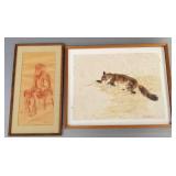 2 artworks: Susan Lasley signed watercolor
