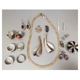 Gp sterling silver jewelry incl rings, earrings,