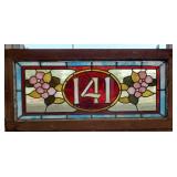 Antique transom #141 stained glass window w/