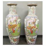 Pair Chinese porcelain palace urns- 52'H