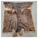 Antique horse sleigh blanket & mittens-