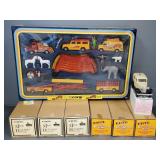 7 Ertl die cast trucks etc, & a Corgi Circus set