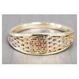 14K tri-color gold ring- marked Italy- 3g ; size