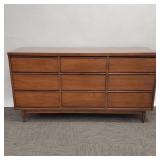 Mid-century 9-drawer dresser with formica top-