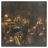 Continental oil painting on canvas interior scene-