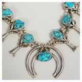 Sterling silver & turquoise squash blossom