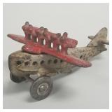 Hubley DO-X cast iron toy airplane- 2 1/4"H