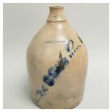 Begley & Son 2-gallon salt glaze jug with blue