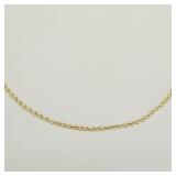 14k gold Italy rope chain necklace- 12.5g, 24"L