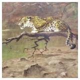 Large G. Majewicz oil painting on canvas- Leopard