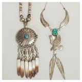 2 signed Southwest silver & turquoise, etc.