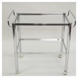 Post modern metal chrome plated serving/ bar cart