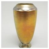 Tiffany glass tall footed vase- signed L.C.