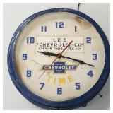 Lee Chevrolet Cannon Falls advertising neon clock-