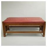 Contemporary Stickley quartersawn oak upholstered