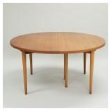 Swedish dining table w/ teak top & oak legs with