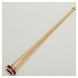 14K gold & channel set ruby cigarette holder 11.4g