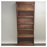 6-section oak Globe Wernicke stacking bookcase