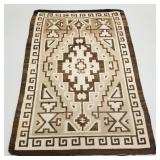 Vintage Two Grey Hills Navajo rug (some edge