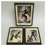 3 Irina Lorin (student of Dali) mid-century tiles-