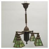 Antique Arts & Crafts/ Mission brass 4-light