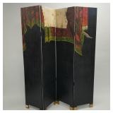 4 panel hand-painted folding floor screen