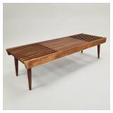 Mid-century expandable slat coffee table/ bench-