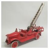 Vintage Buddy L "CFD" aerial ladder truck with