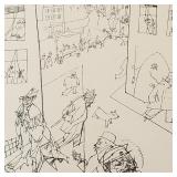 George Grosz pencil signed print "Vorstadt"