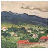 Jo (Lutz) Rollins framed signed watercolor-