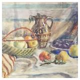Large watercolor painting on paper- still life-