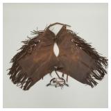 2 pieces cowboy gear: fringe leather chaps & pair