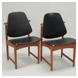 Pair Arne Hovmand- Olsen Danish teak & upholstered