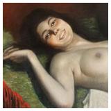 M. Ehlinger signed oil painting on canvas- female
