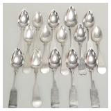 15 American coin silver spoons: 7 toz total-