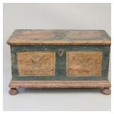 European decorated trunk- 27 1/2"H 49"W 25 1/2"D,